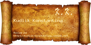Kudlik Konstantina névjegykártya